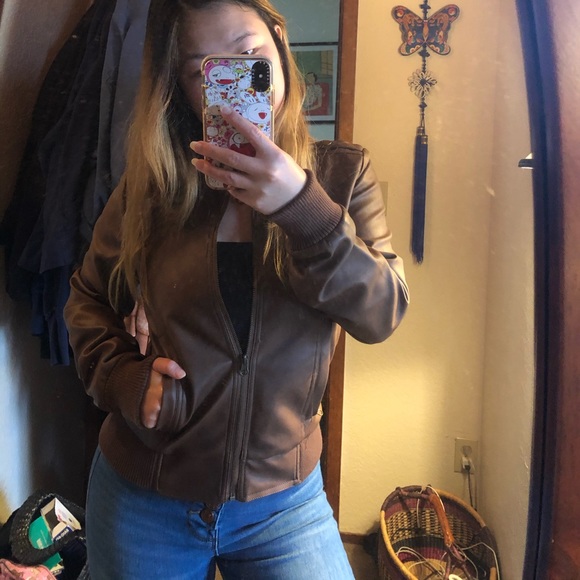 Brown Pleather Jacket - Picture 2 of 6